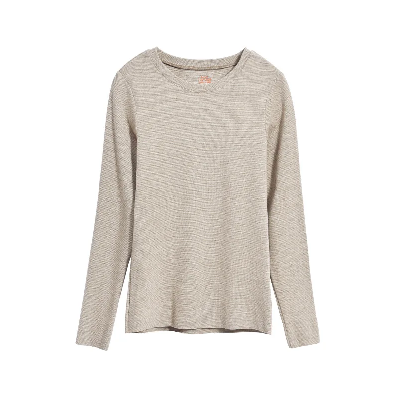 Women's Round Neck Bottoming Shirt Autumn Warm Top Autumn Student Winter Frosted Heat Storage Long Sleeve T-shirt