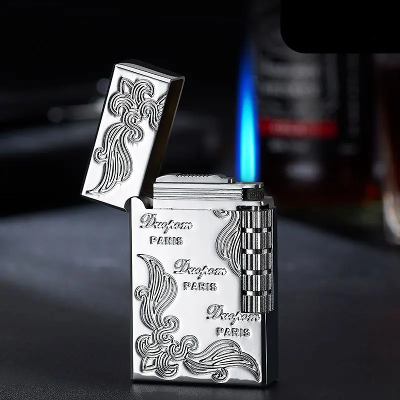 

Butane Gas Lighter Windproof Blue Flame Portable Metal Flint Torch Lighter 1300C Cigarette Cigar Lighters Smoking Accessories