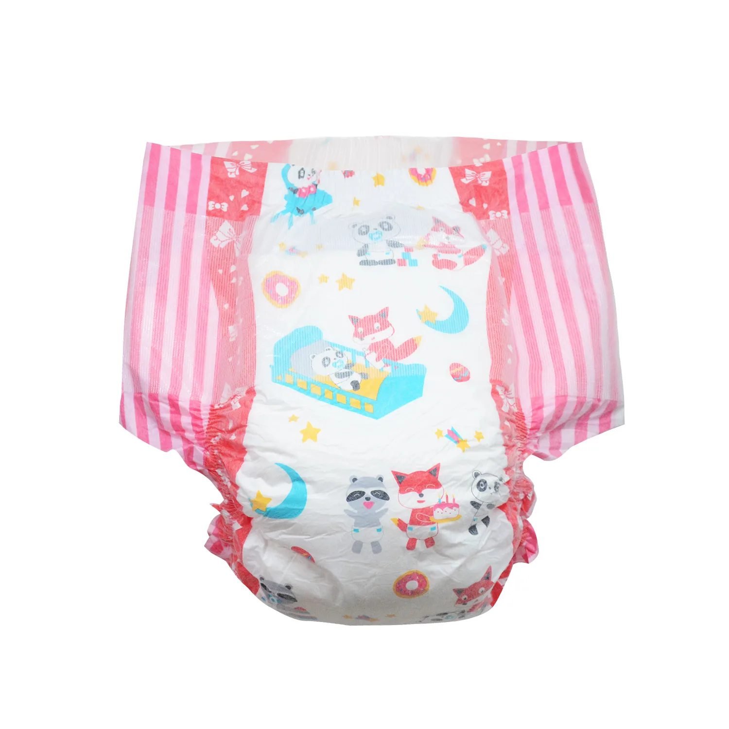 3PCS abdl Adult Baby Diapers onesize big waist Red Fox cute printing DDLG disposable diapers Diapers lover bebe daddy dummy Dom images - 6