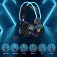 new gaming headsets gamer headphones surround sound stereo wired earphones usb microphone colourful light pc laptop game headset