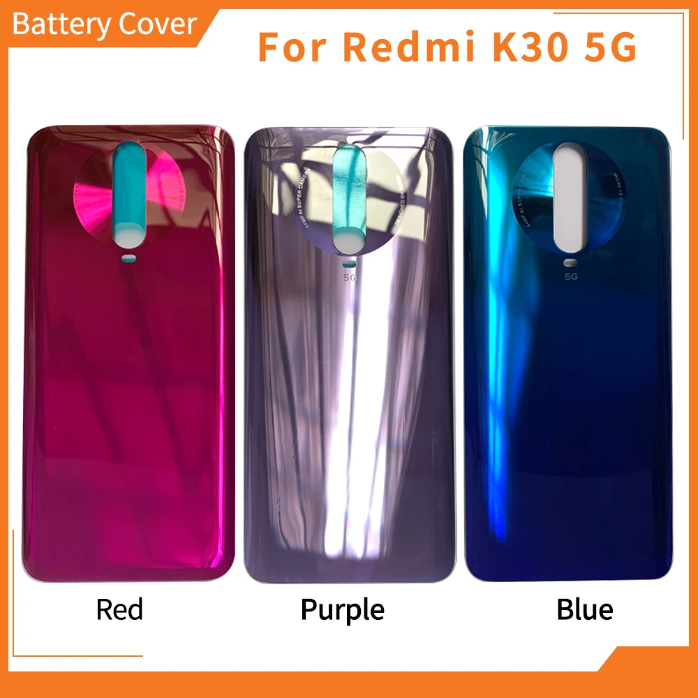 

100% brand new battery back cover for Xiaomi Redmi K30 5G rear glass cover Redmi K30 battery cover panel replacement + LOCO