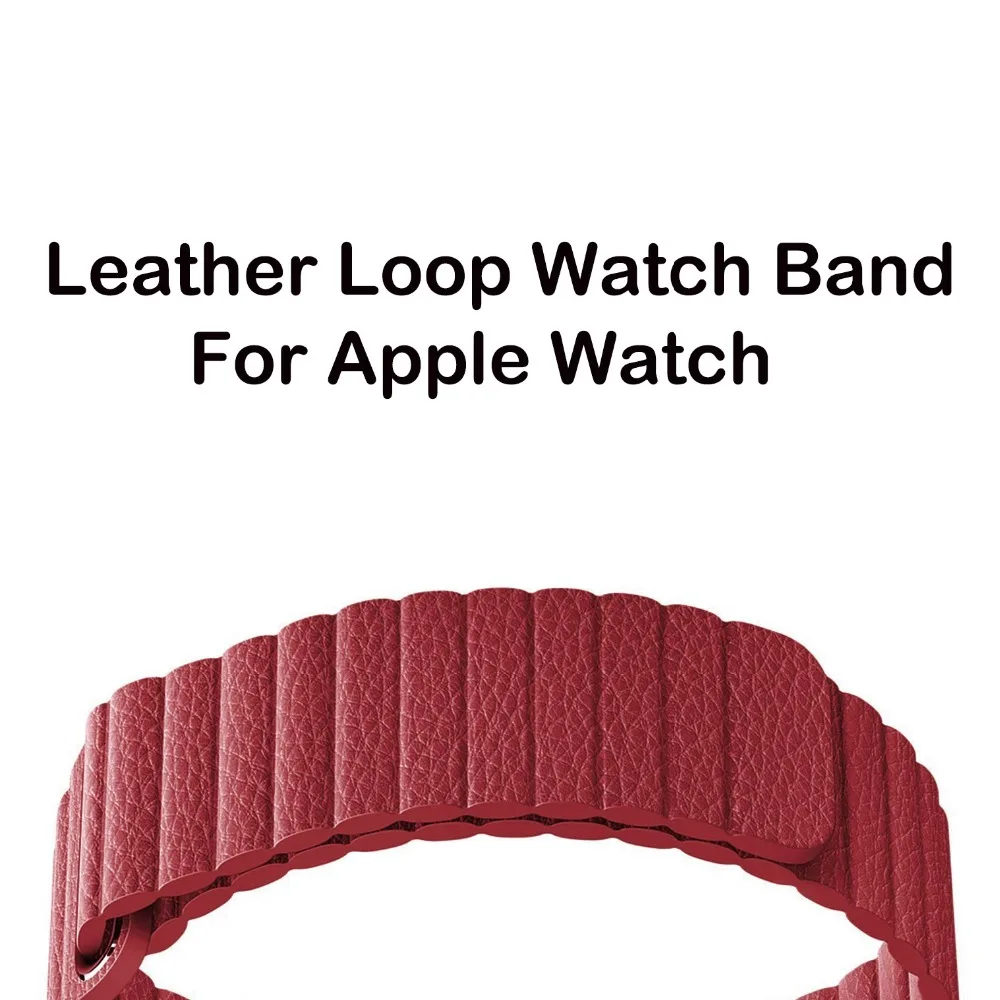 Megnetic кожаный ремешок для часов Apple Watch 4 2 3 44 мм 42 мм 38 мм ремешок из натуральной кожи Петля Браслет Петля черный для iwatch