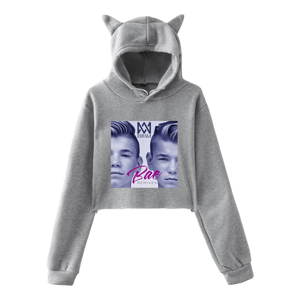 2019 New singer Marcus and Martinus Cat Ear Sweatshirt Ouewear Casual Women Favorite Twin combination Cute | Женская одежда