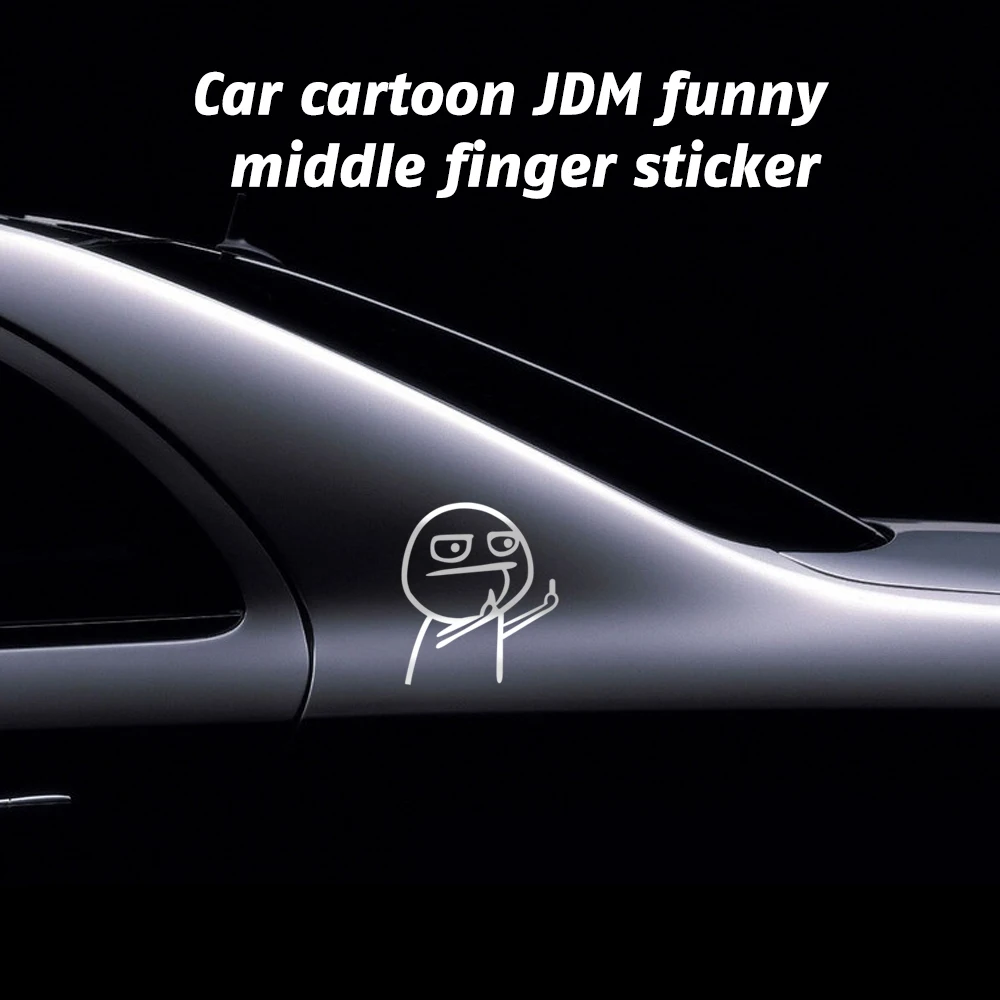 Funny Cartoon Middle Finger Car Sticker Motorcycle Decal for Renault Clio Duster Trafic Megane 3 Logan Sport Chevrolet Lacetti | Автомобили