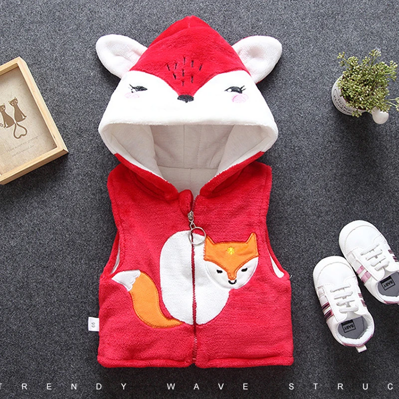 Зимний теплый жилет для маленьких девочек флисовое пальто из искусственного