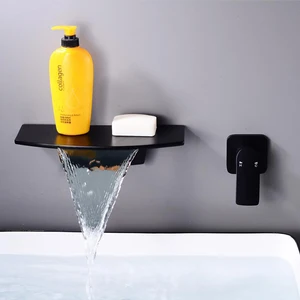 Смеситель для ванны BAKALAWaterfall, матовый черный и белый, настенный смеситель для ванны, Большая полка, платформа, смеситель для раковины, качественный кран