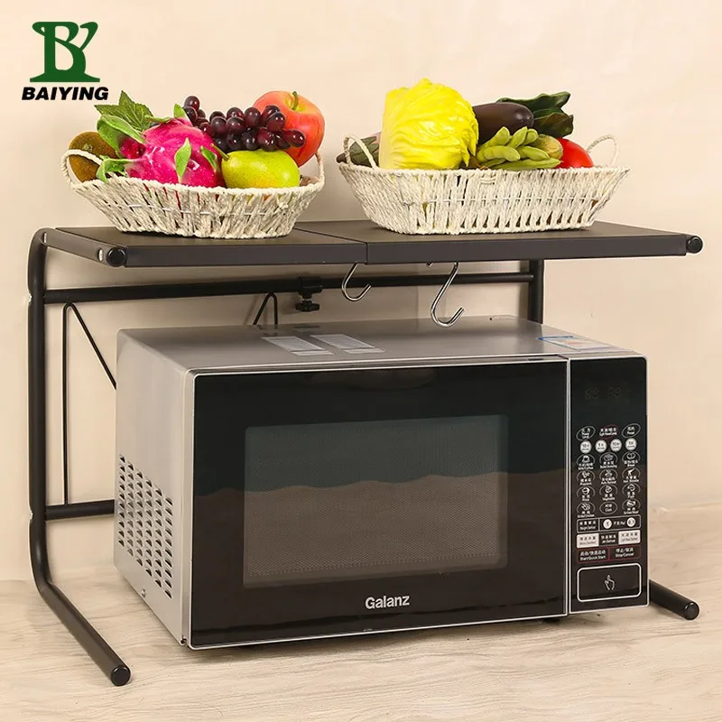 Кухонная настольная полка Baiying из нержавеющей стали для микроволновой печи