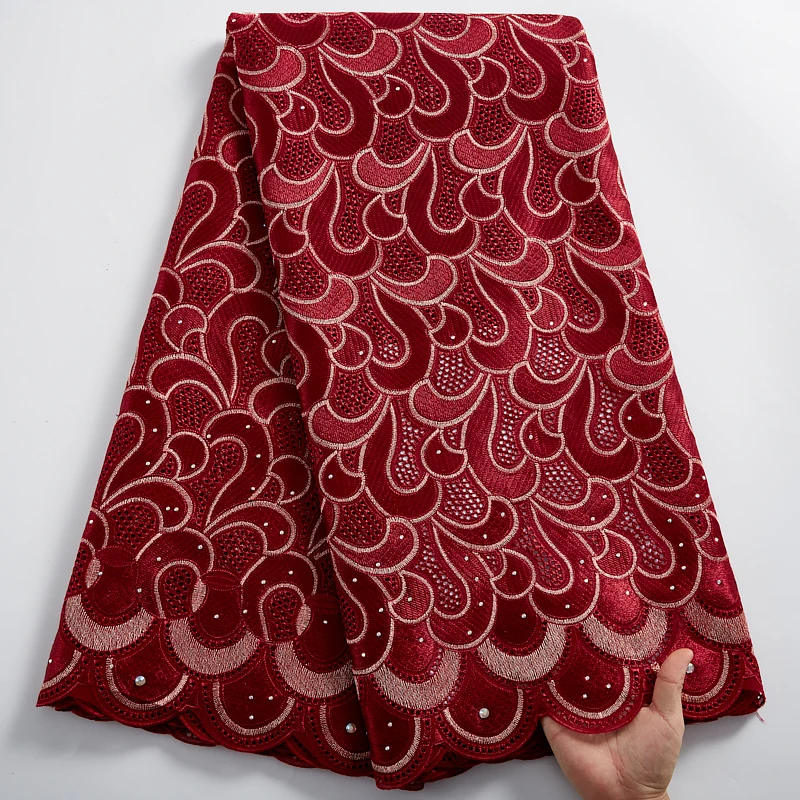 

Африканская кружевная ткань 2021, высокое качество, новейшая Белая швейцарская вуаль, диаметром 5 ярдов, свадебные платья для женщин A 2417