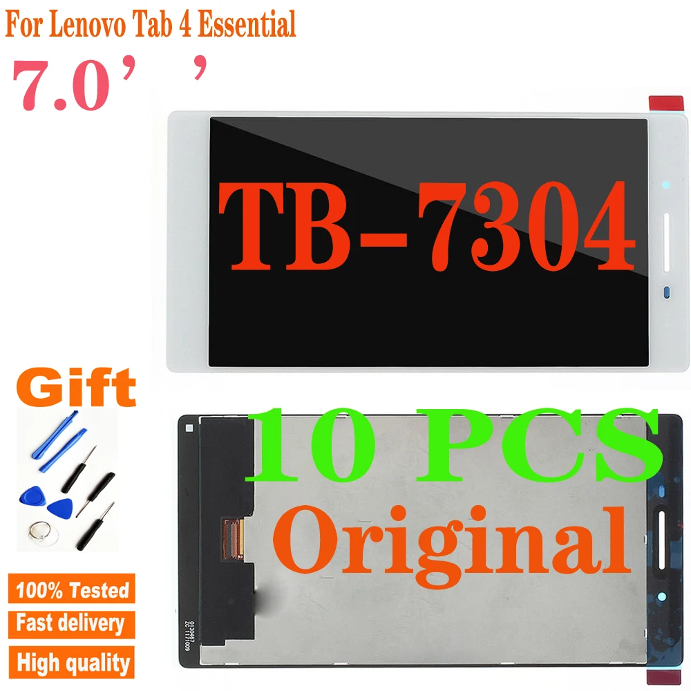 

10 шт. оригинал для планшета Lenovo Tab 4 Essential TB-7304 TB-7304X 7304F Tab-7304F TB-7304i, ЖК-дисплей, сенсорный экран, дигитайзер, для сборки