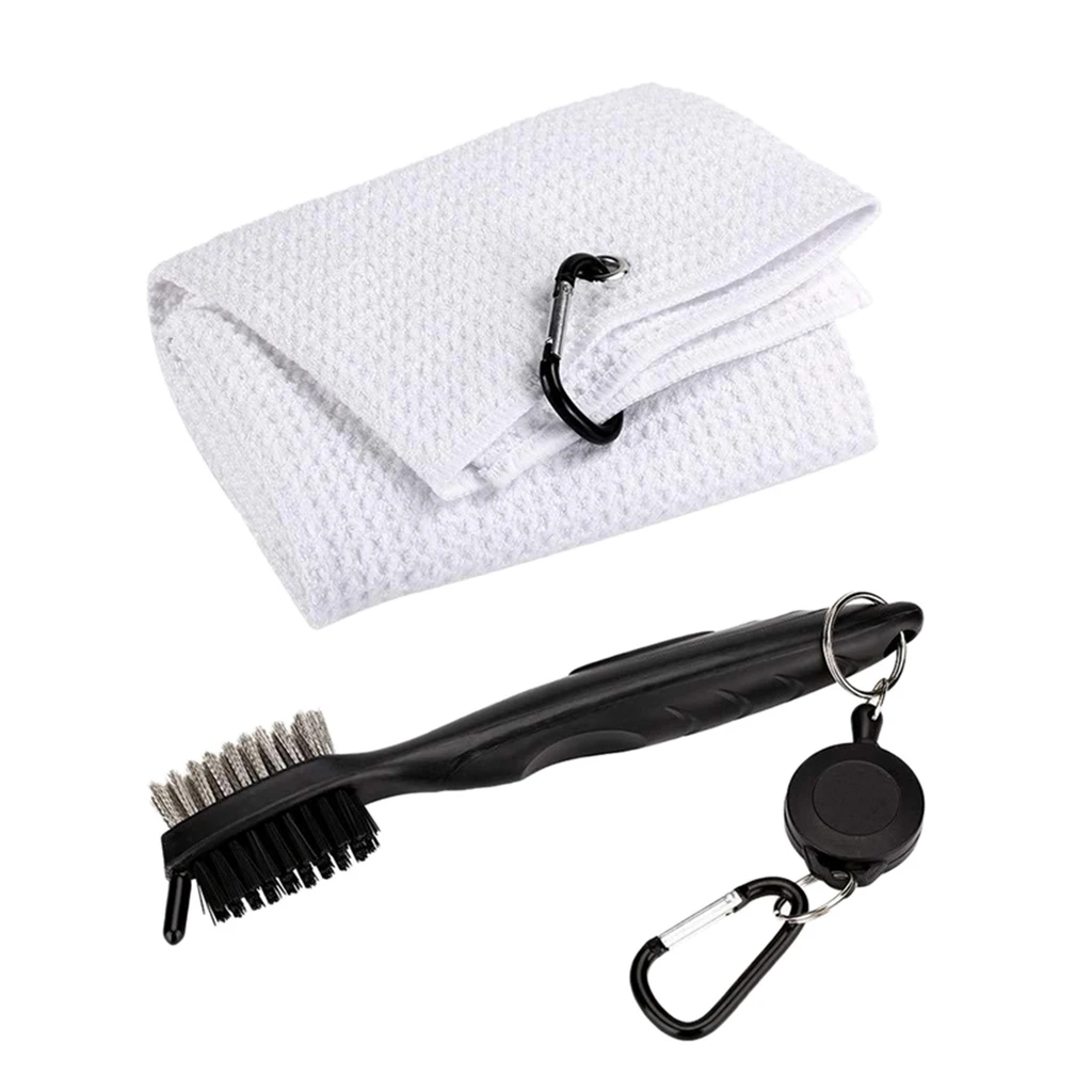 

Golf Club Cleaner Two-sided Retractable With Carabiner Groove Cleaner Kit