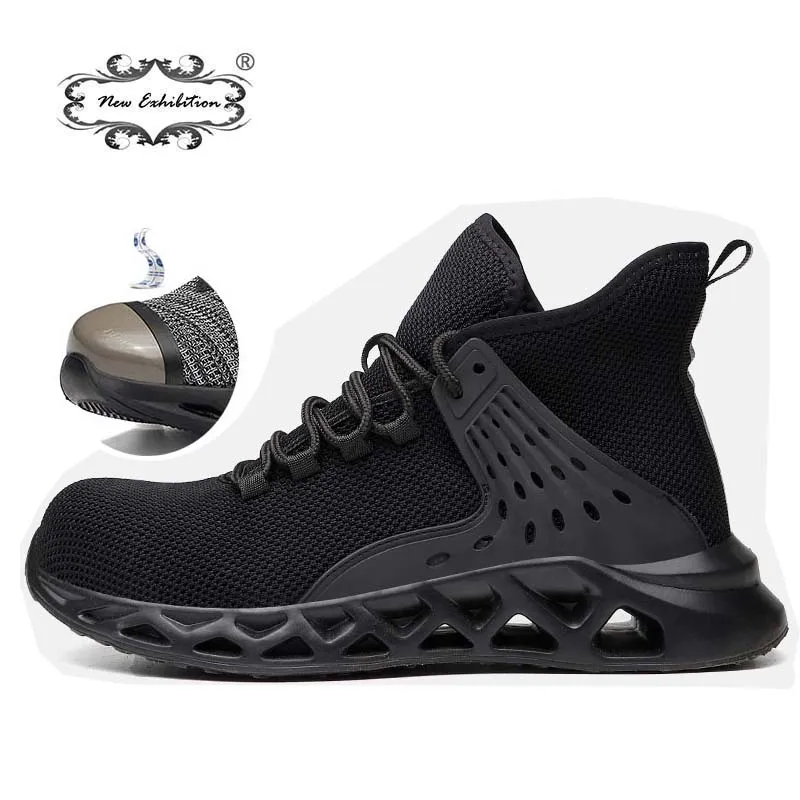 New Exhibition-Zapatillas deportivas de seguridad para hombre, calzado de trabajo con protección de acero en la puntera, zapatos indestructibles, de talla grande, 2020