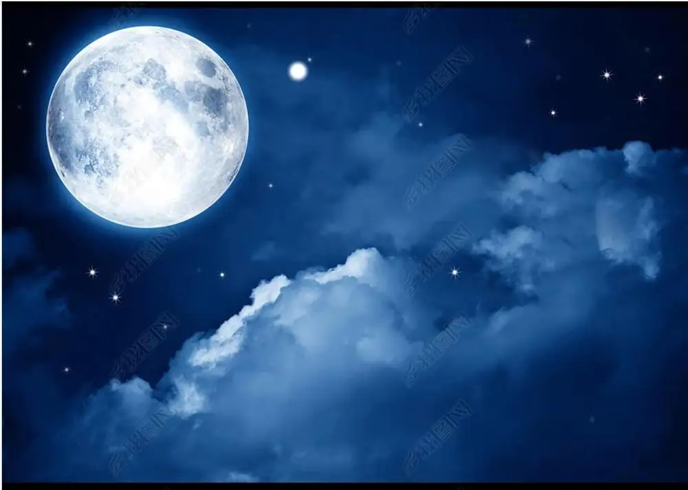Custom photo wallpapers 3d ceiling murals wallpaper for walls 3 d Moon night blank cloud zenith mural wall paper home decor |