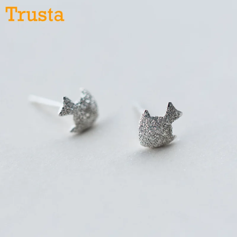 Trusta 100% 925 пробы серебряные женские ювелирные изделия модные крошечные серьги