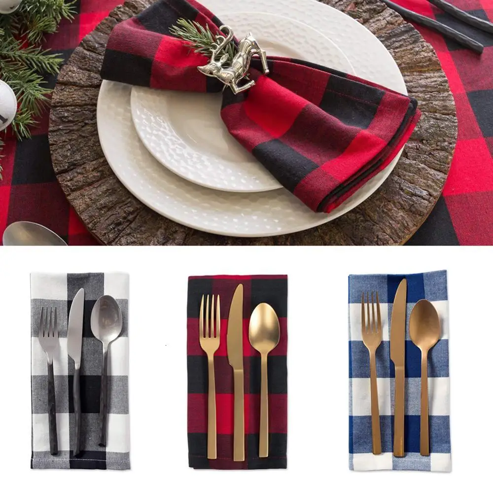 Хлопчатобумажная Рождественская скатерть Buffalo Plaid Настольная дорожка s