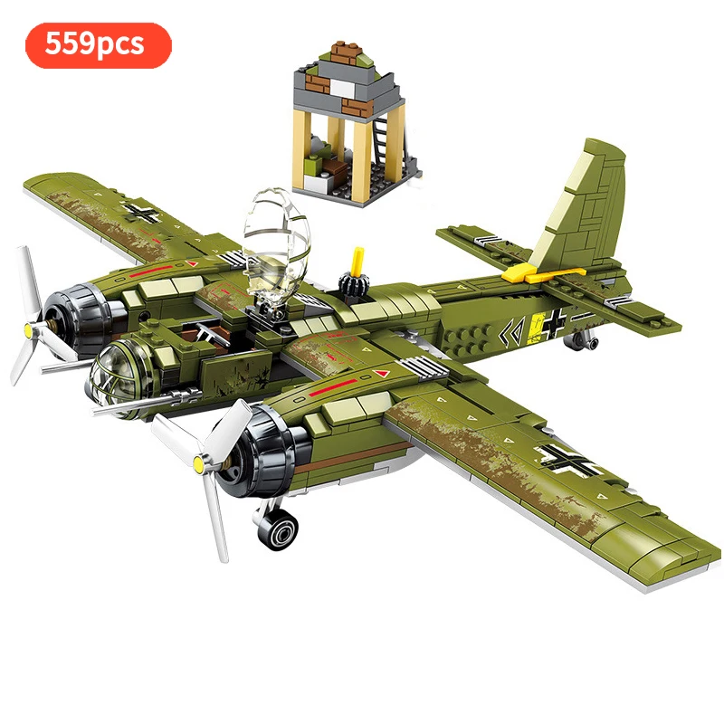 Армии Ju 88 истребитель бомбардировщик ВВС Военный ww2 немецкая Minifigs фигурки