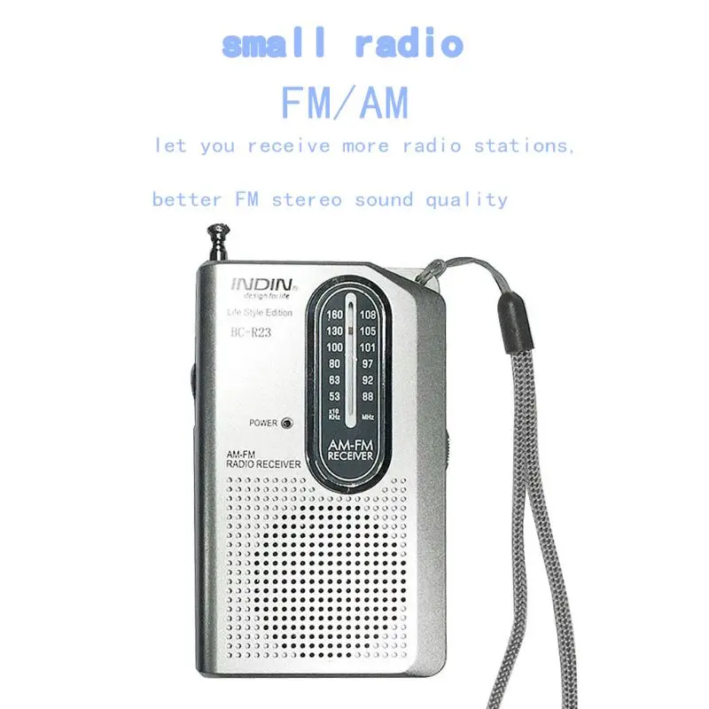 Портативное минирадио Карманный AM/FM транзистор радио плеер с разъемом для наушников для пожилых людей Прогулки походы кемпинг на открытом воздухе Activi