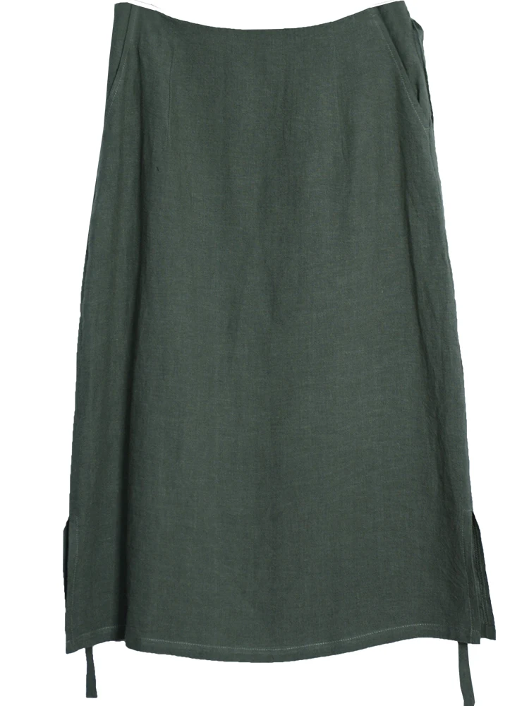 Женские Винтажные льняные юбки CYNTHIA трапециевидные с завязками и бантом