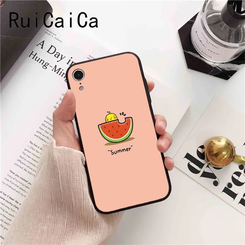 Ruicaica Summer color cute little yellow chicken Phone Case for iPhone X XS MAX 6 6S 7 7plus 8 8Plus 5 5S XR 11 Pro Max | Мобильные