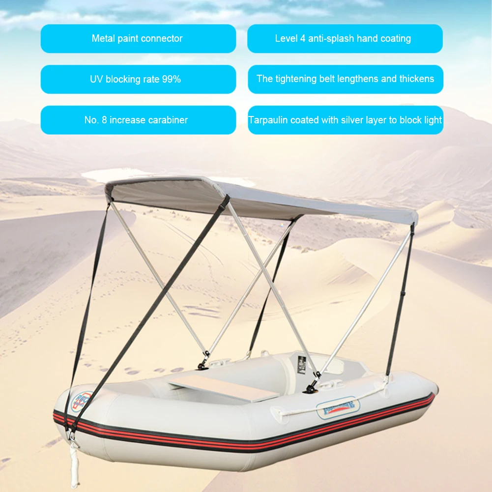 

1 Set Kayak Awning Canopy Multifunctional Foldable Boat Tent Top Cover Inflatable Boat Kayak Accessories UV Protection Boat Tent