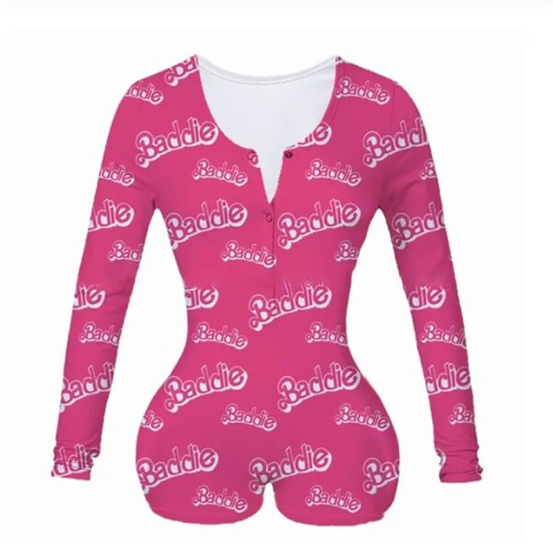 

Sexy Women Bodysuit Long Sleeve Deep V Neck Bodycon Slim Leotard Bodysuit Button Short Pajama Women Sleepwear Jumpsuit Lingerie