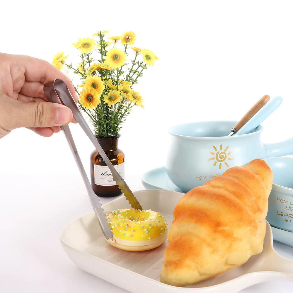 1 шт. щипцы для пищи из нержавеющей стали барбекю бара зажим хлеба еды ледяной