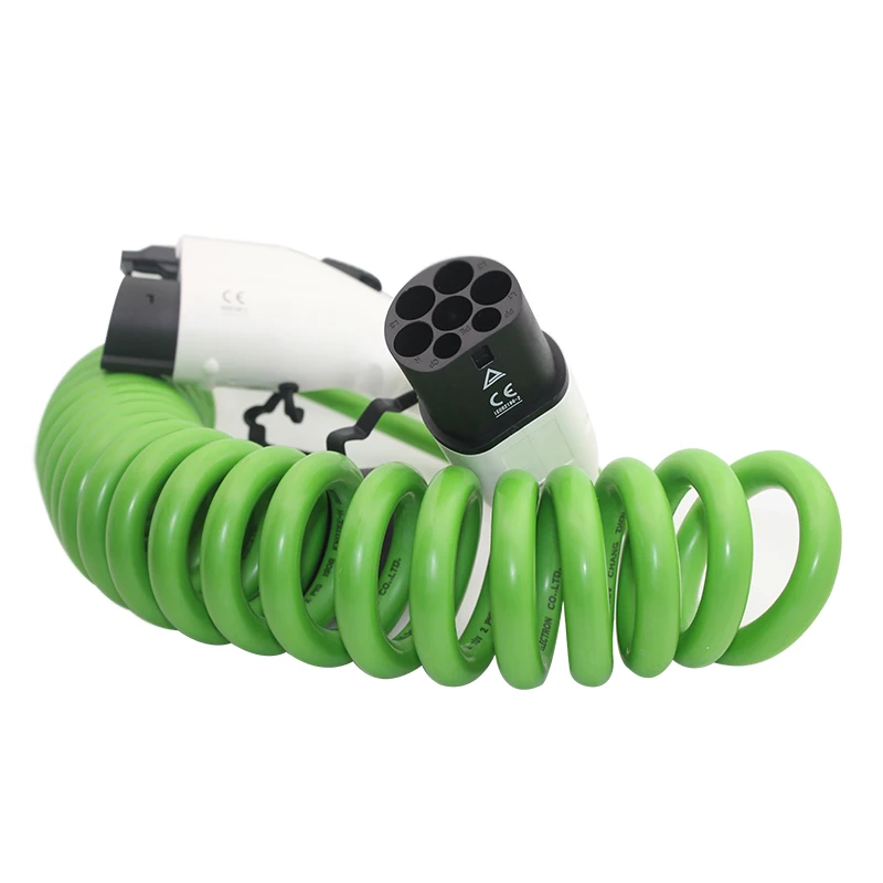 買取 Iec 62196オスからメスのev充電スパイラルケーブル