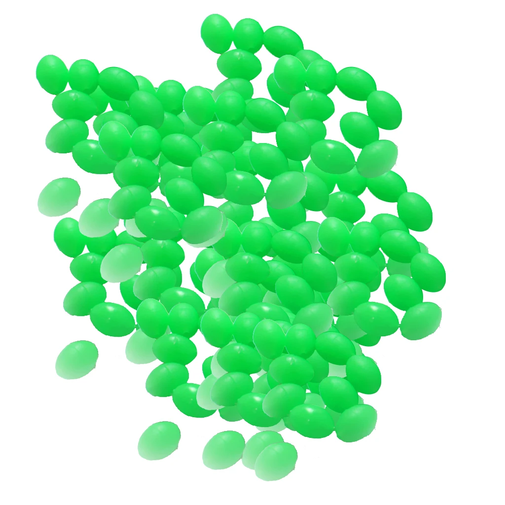 

100PCS Green Fishing Beads Luminous Glow Night Fishing Tackle
