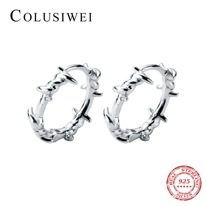 

Colusiwei Irregular Thorns Rattan Hoop Earrings for Women 925 Sterling Silver Simple Plant Ear Hoops Female Fashion Bijoux
