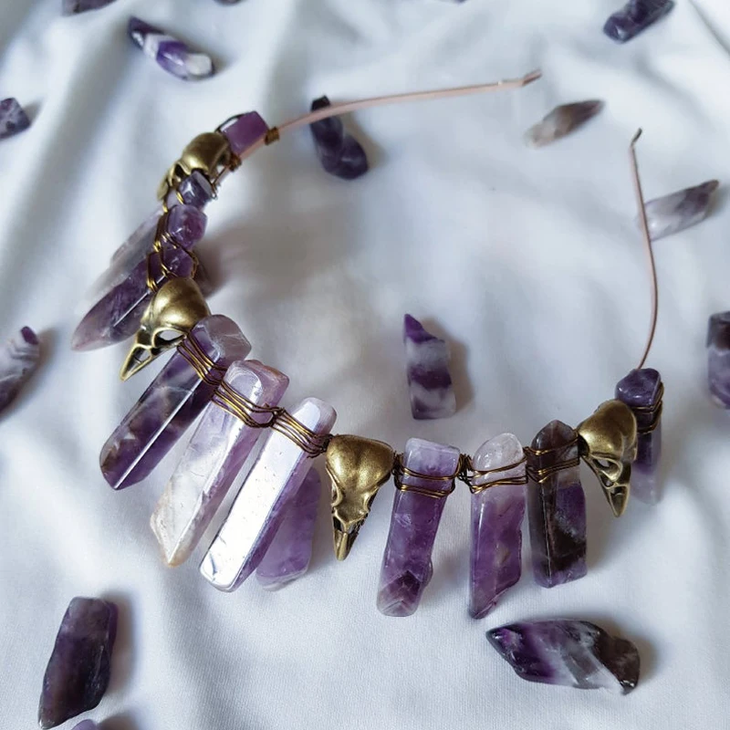 

Bohemian Headress Crystal Boho Bridal Wedding Quartz Crystal Mystic Hair Acc Hairwear Comb Crystal Headpiece Accessories