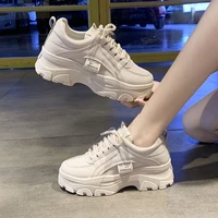 women chunky sneakers 2020 new fashion platform sneakers ladies brand wedges casual shoes for woman leather sports dad shoes