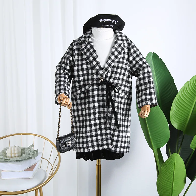 2019 Новое Осеннее повседневное клетчатое пальто в Корейском стиле для девочек
