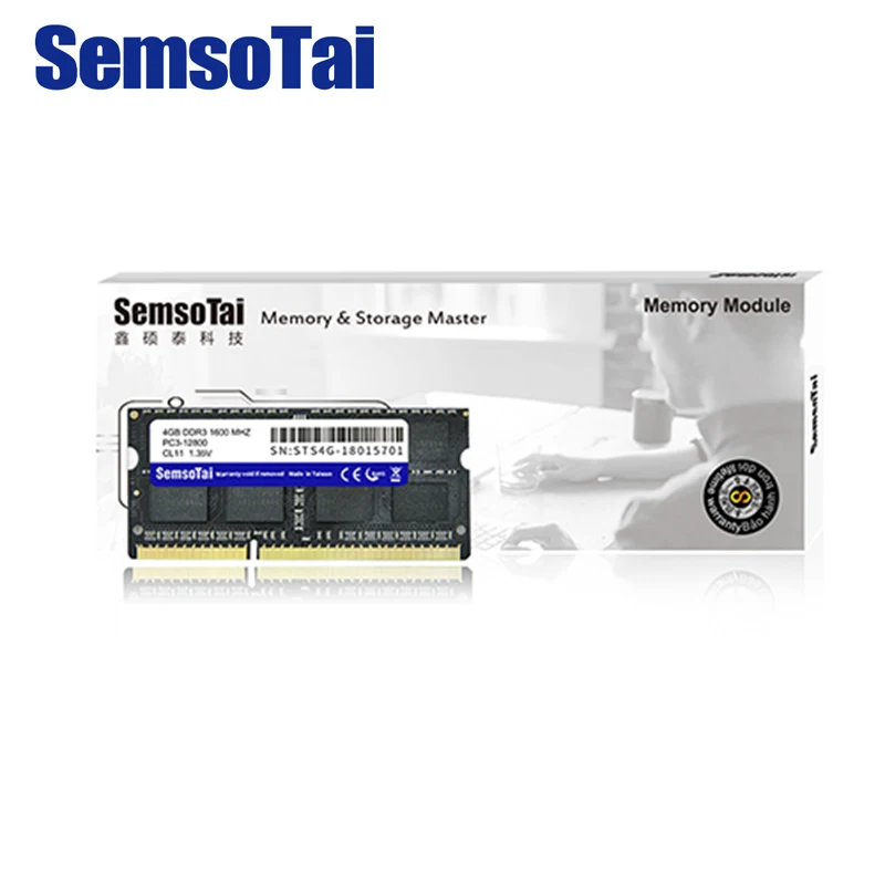 Оперативная память SemsoTai ddr3 4 Гб 1600 МГц флюоресцентная CL = 11 1 35 в 204Pin 0 ~ 85 градусов