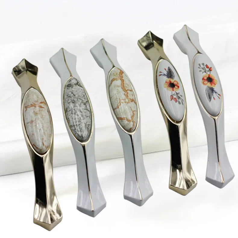 1 шт. ручки для двери шкафа Простые керамические мебельные и из цинкового сплава |