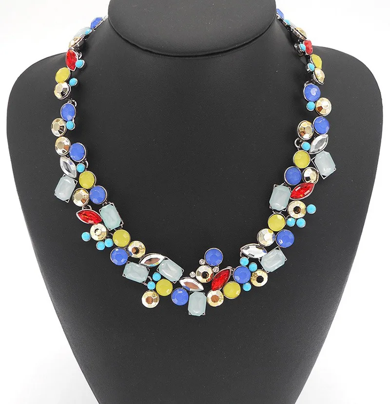 Ожерелье из сплава с инкрустацией красочные блестящие стразы циркониевая