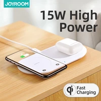 joyroom 15w fast wireless charger for samsung galaxy s7 s6 edge s8 s9 s10 plus usb cable for iphone 8 x 11 portable charger