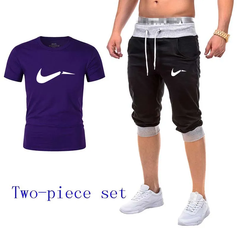 Спортивный костюм для бега фитнеса мужской с короткими рукавами облегающая