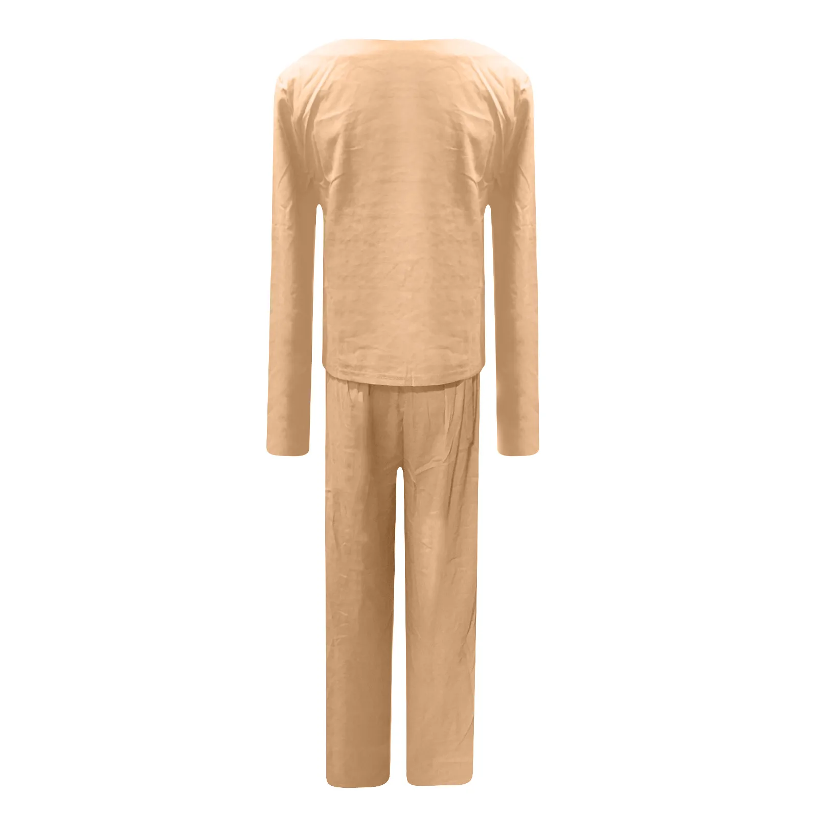 Модный повседневный женский комплект одежды однотонный костюм с длинным рукавом