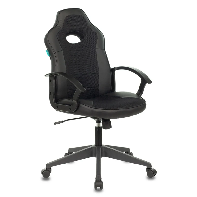 Кресло игровое БЮРОКРАТ VIKING 11 на колесиках искусственная кожа/ткань черный (viking