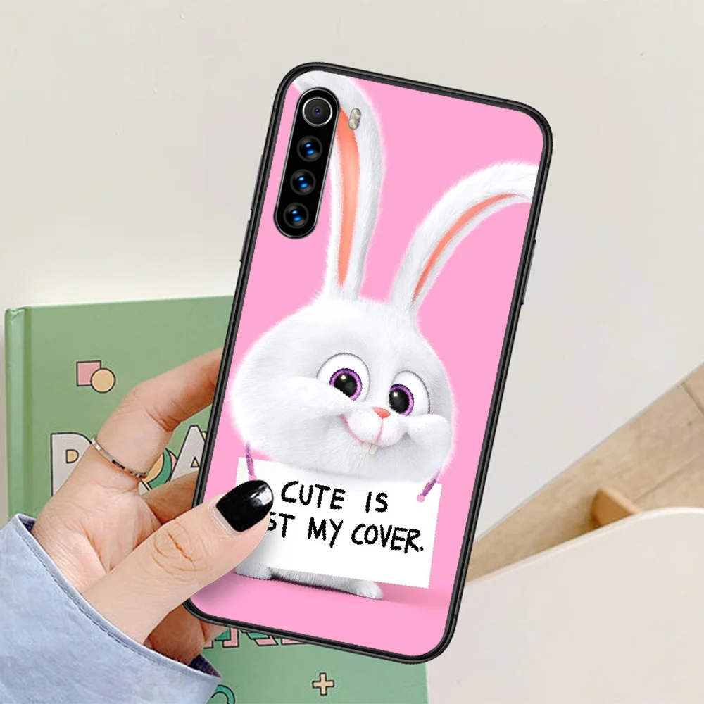 

animal Pet secret rabbit bunny Phone Case For Xiaomi Redmi Note 7 8 8T 9 9S 4X 7 7A 9A K30 Pro Ultra black Funda Pretty Cell