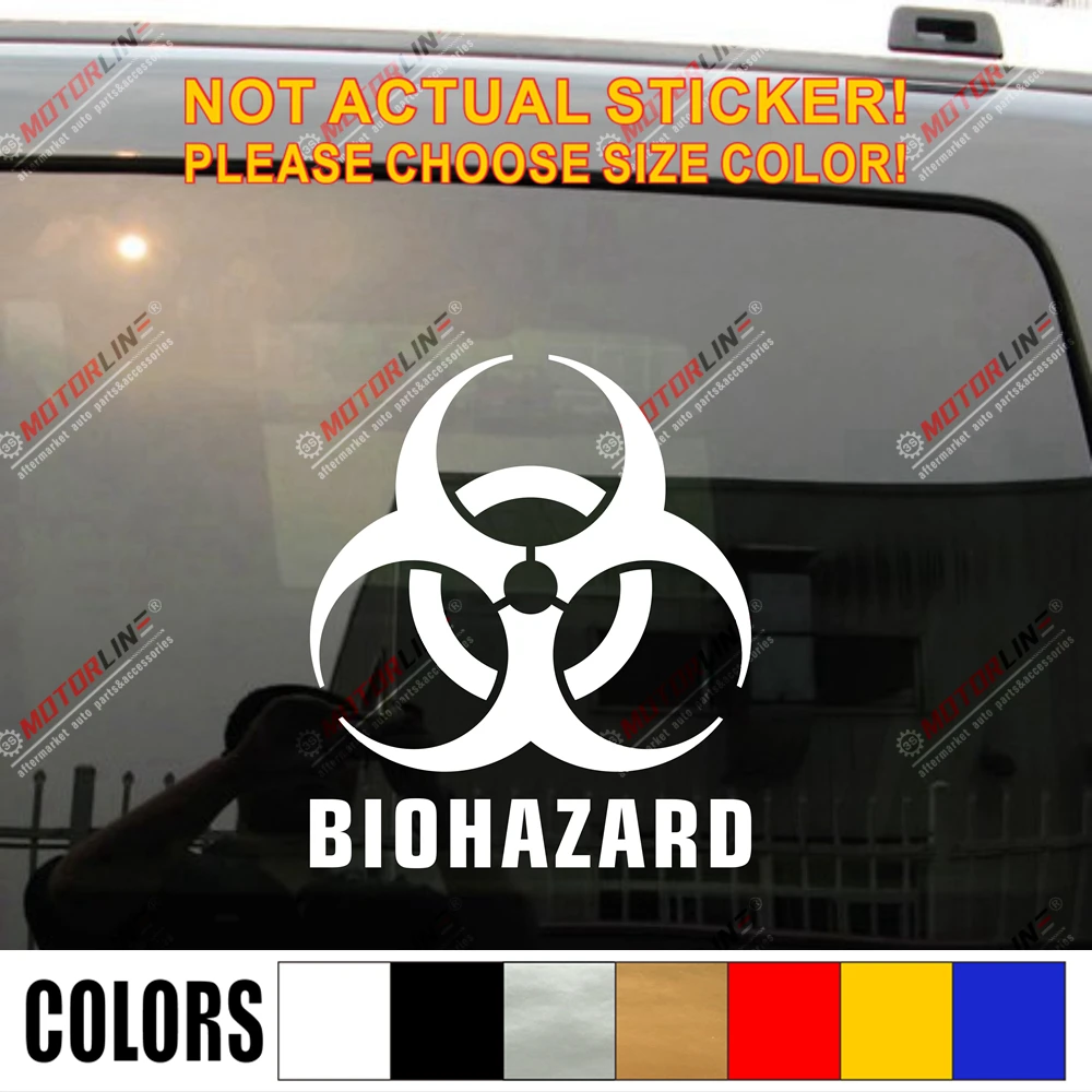 

Биоопасности предупреждающий знак автомобиля Наклейка виниловая выберите размер цвет высечки