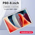 Планшет P80, планшет с экраном 8 дюймов, 12 Гб ОЗУ + 512 Гб ПЗУ, планшет с 10-ядерным процессором, недорогие планшеты, игровой ноутбук Android 10,0