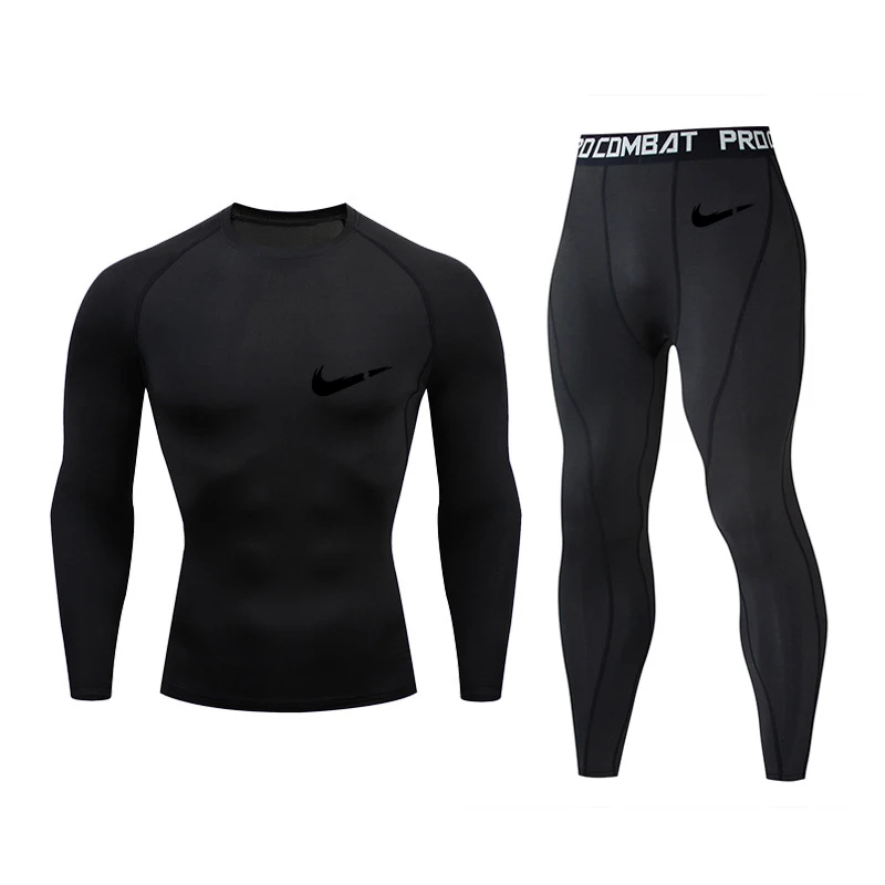 FUTUREOX брендовая мужская Спортивная компрессионная рубашка костюм мужские колготки+ леггинсы модная повседневная мужская футболка одежда для тренировок