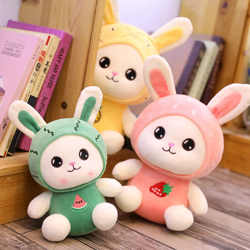 

1PC 23/30/40CM Kawaii Cartoon Fruit Rabbit Plush Toy Bunny Soft Stuffed Animal Doll Kids Girls Birthday Christmas Gift