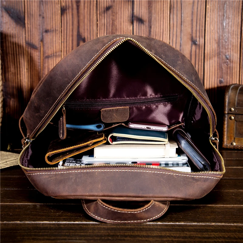 100% мужские рюкзаки из натуральной коровьей кожи винтажный студенческий рюкзак