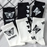 fashion 36pairs new girls women autumn winter eu size 35 42 skateboard socks butterfly long socks socks