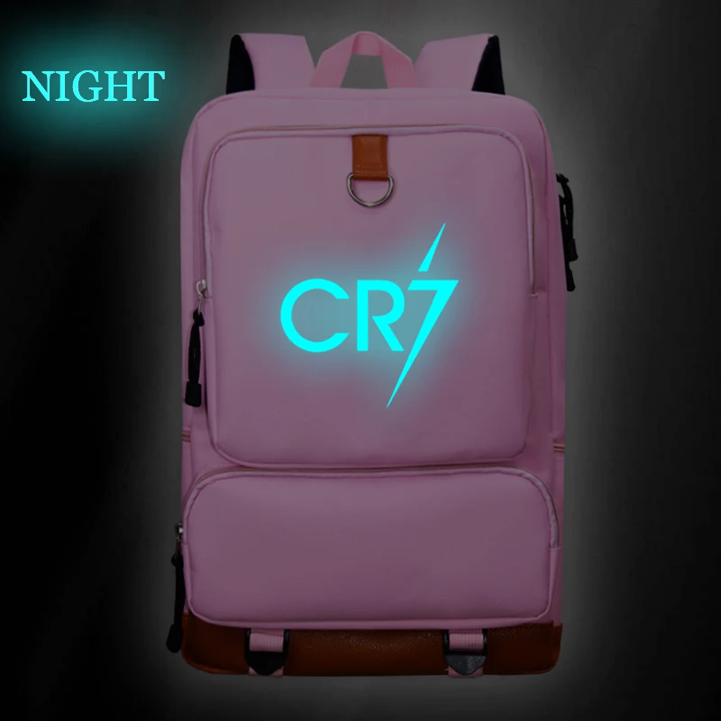 Рюкзак школьный светящийся для девочек и мужчин модный аксессуар с Криштиану