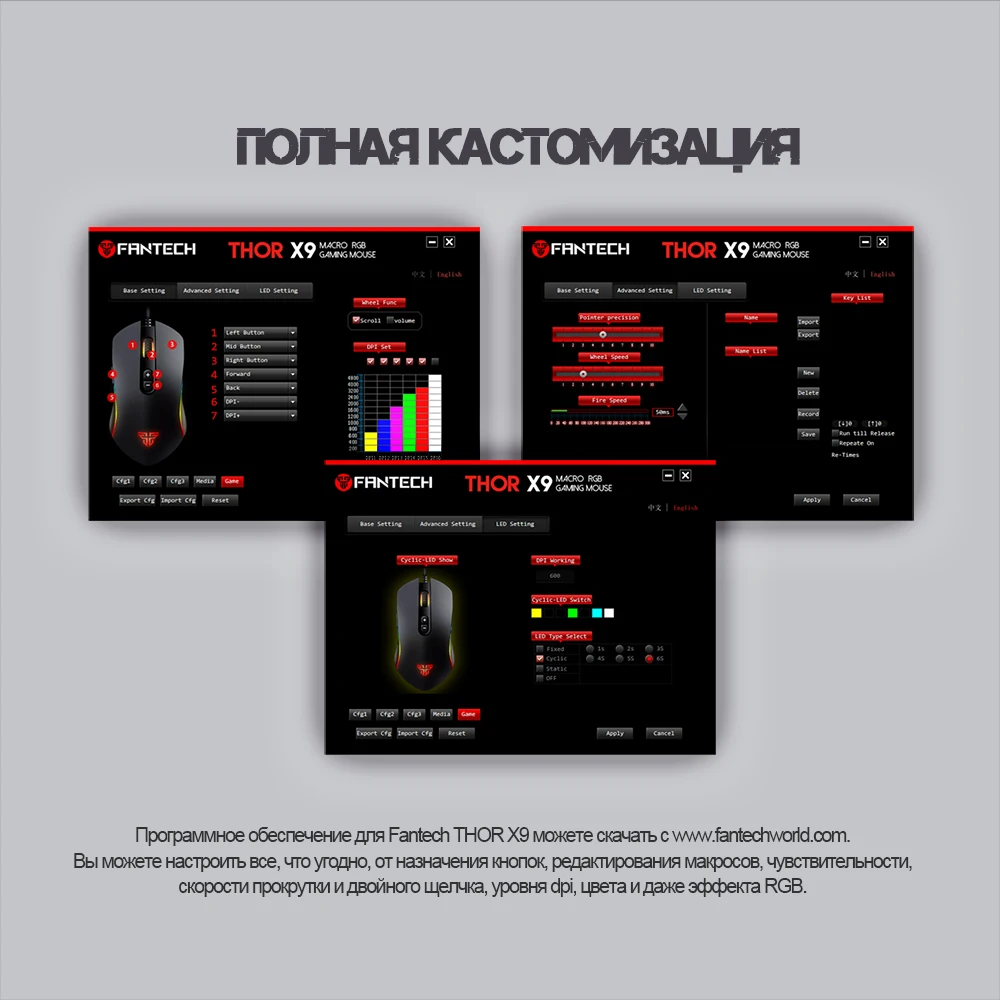 FANTECH X9 мышь выбор игр Регулируемая 4800 dpi 7 Кнопка макро профессиональная Проводная игровая мышь оптическая мышь для ПК игры