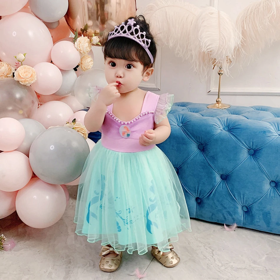 Toddler Snow White Arier Elza Princess Dress Girls Costume Baby Birthday Party Gowns Cosplay Cartoon Frock Cute Vestido