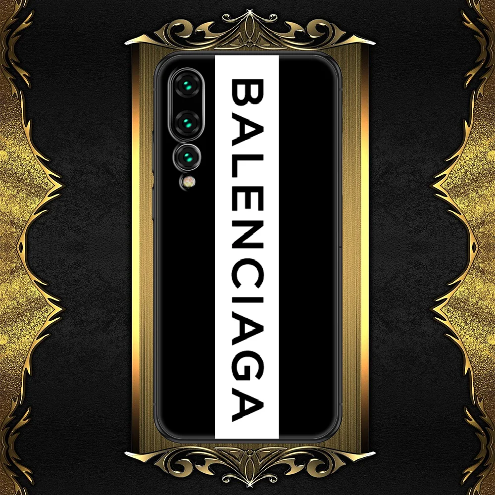 

Fashion brand Balenciagaes-compatible Phone case For Huawei P Mate P10 P20 P30 P40 10 20 Smart Z Pro Lite 2019 black trend shell