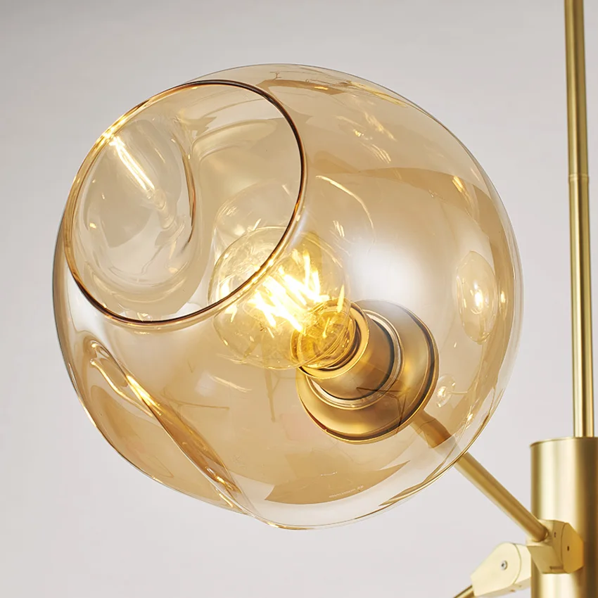 

Modern Glass Pendant Light 9 heads gold black lampbody Hanging Lamps Nordic living Dining Room Kitchen indoor Light fixture